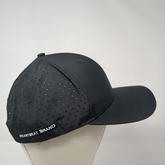 The Heartbeat Brand Snapback Hat Black One Size Adjustable Embroidered 6 Panel - Picture 4 of 8